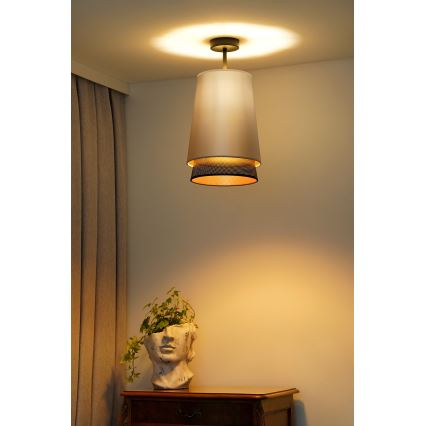 Duolla - Přisazený lustr BELL SHINY 1xE27/15W/230V pr. 25 cm stříbrná/černá