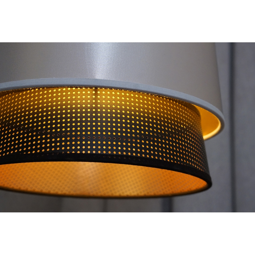 Duolla - Přisazený lustr BELL SHINY 1xE27/15W/230V pr. 25 cm stříbrná/černá