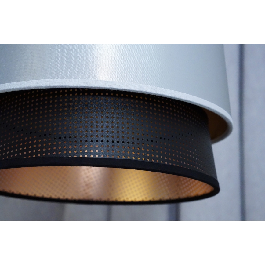 Duolla - Přisazený lustr BELL SHINY 1xE27/15W/230V pr. 25 cm stříbrná/černá