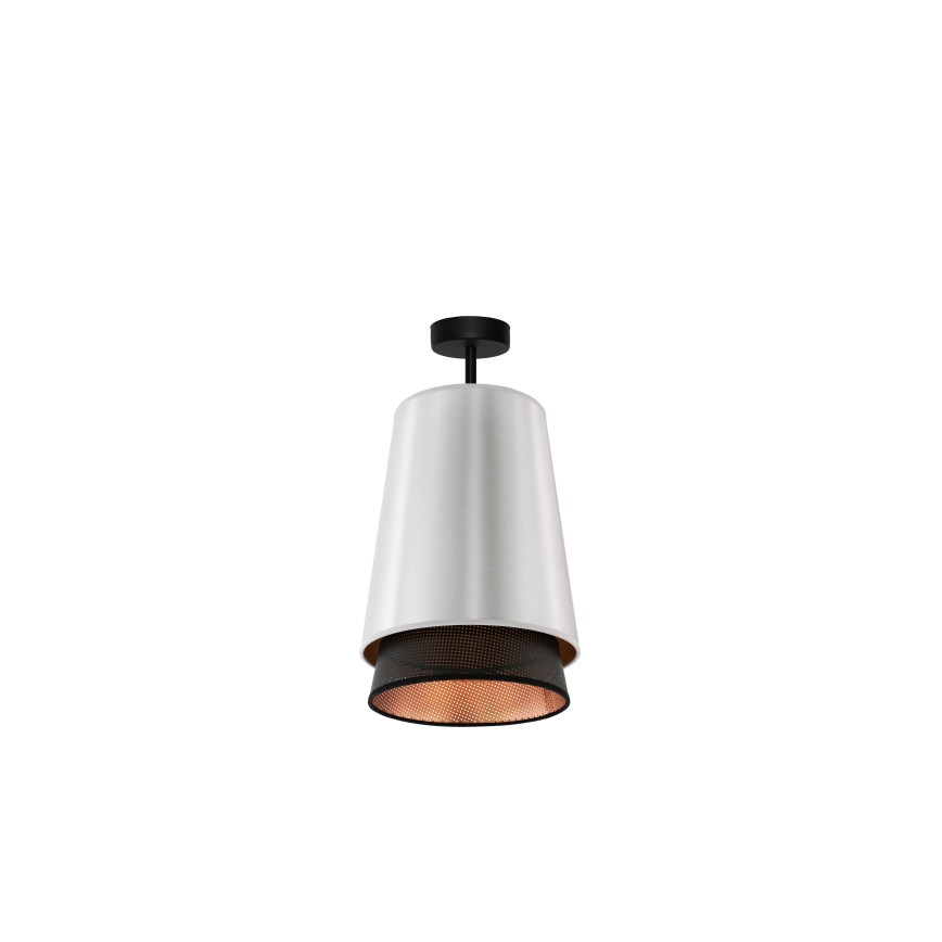 Duolla - Přisazený lustr BELL SHINY 1xE27/15W/230V pr. 25 cm stříbrná/černá