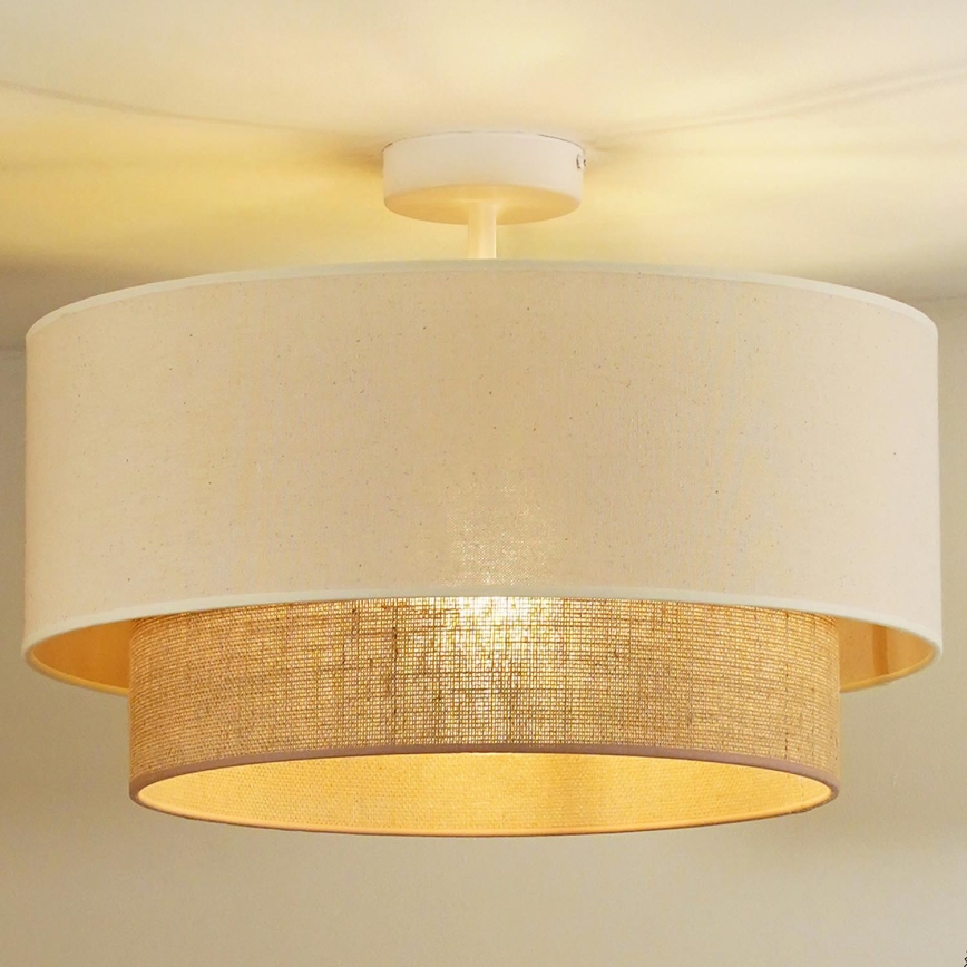 Duolla - Přisazený lustr BOHO 1xE27/15W/230V pr. 45 cm krémová/hnědá