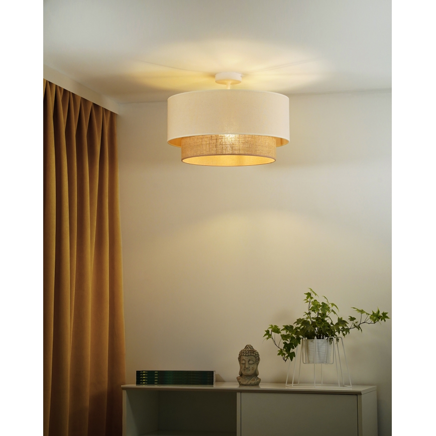 Duolla - Přisazený lustr BOHO 1xE27/15W/230V pr. 45 cm krémová/hnědá