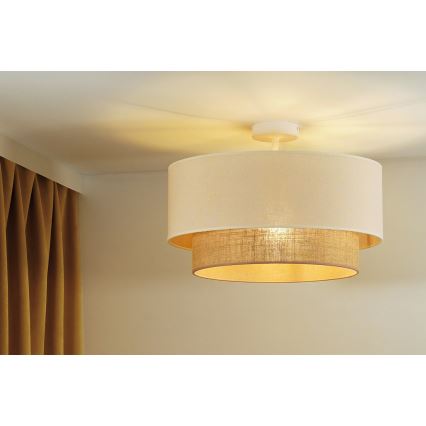 Duolla - Přisazený lustr BOHO 1xE27/15W/230V pr. 45 cm krémová/hnědá