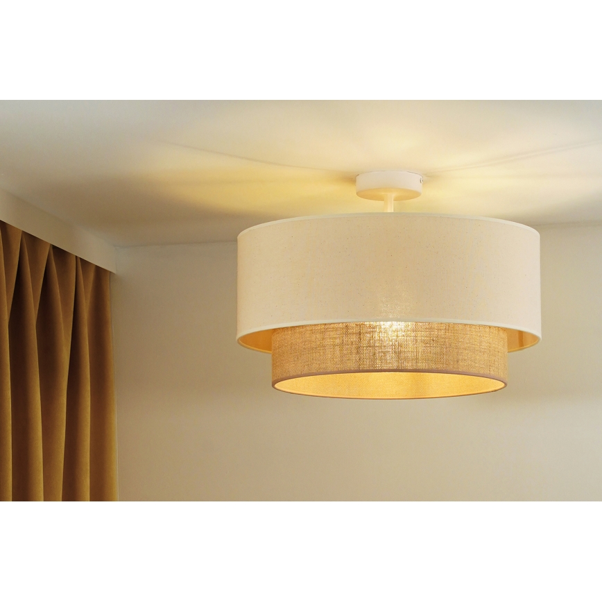 Duolla - Přisazený lustr BOHO 1xE27/15W/230V pr. 45 cm krémová/hnědá