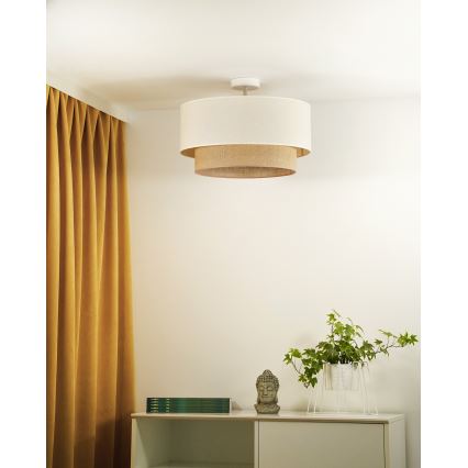 Duolla - Přisazený lustr BOHO 1xE27/15W/230V pr. 45 cm krémová/hnědá