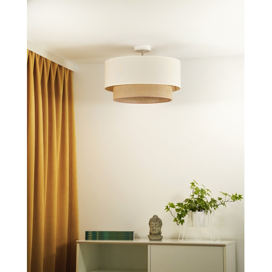 Duolla - Přisazený lustr BOHO 1xE27/15W/230V pr. 45 cm krémová/hnědá