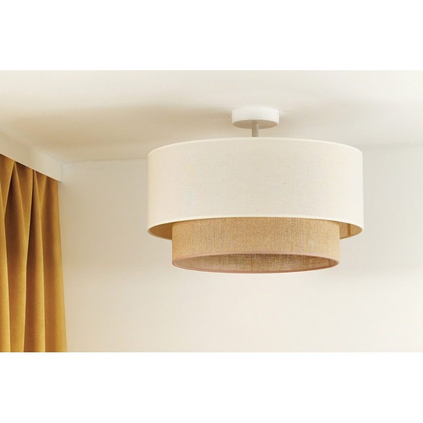 Duolla - Přisazený lustr BOHO 1xE27/15W/230V pr. 45 cm krémová/hnědá