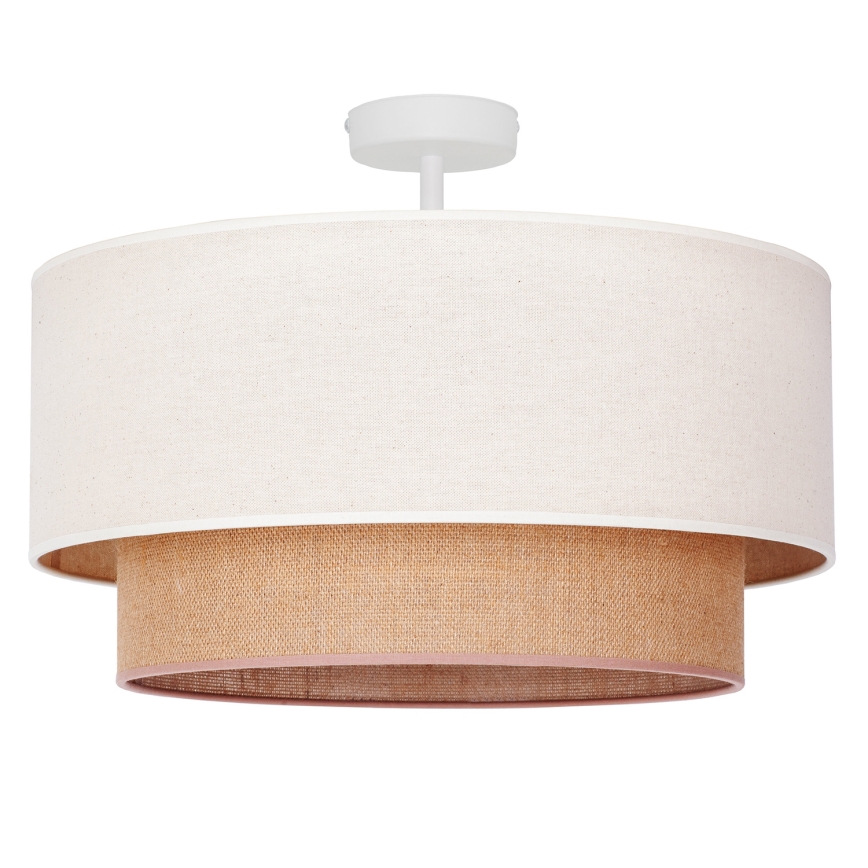 Duolla - Přisazený lustr BOHO 1xE27/15W/230V pr. 45 cm krémová/hnědá