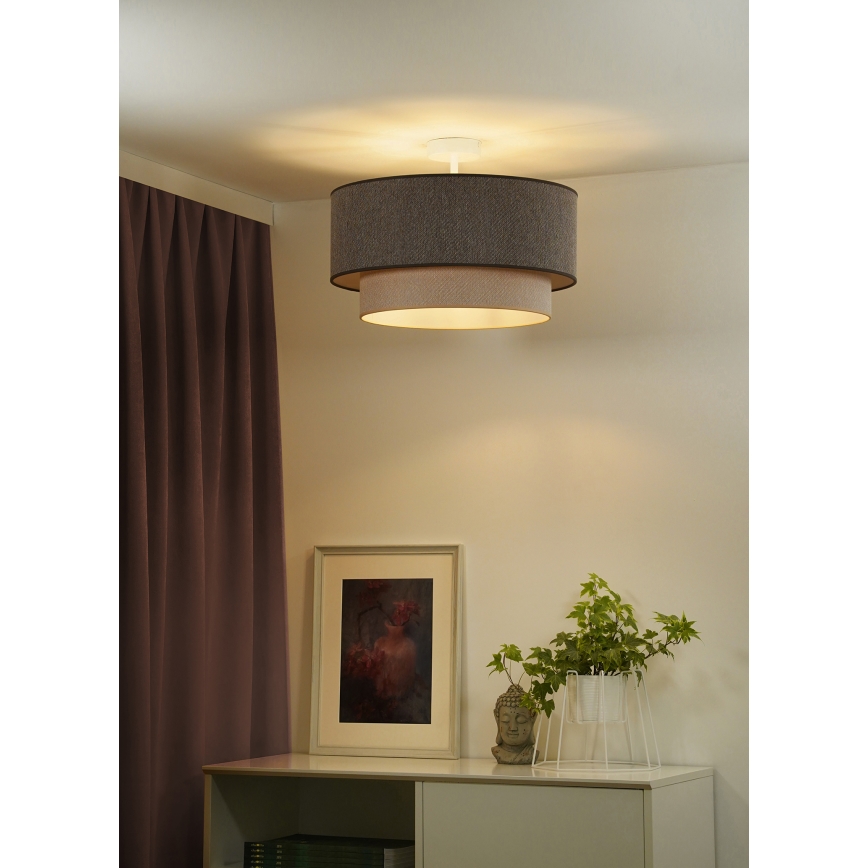 Duolla - Přisazený lustr BOHO ECO RECYCLING 1xE27/15W/230V pr. 45 cm hnědá/krémová
