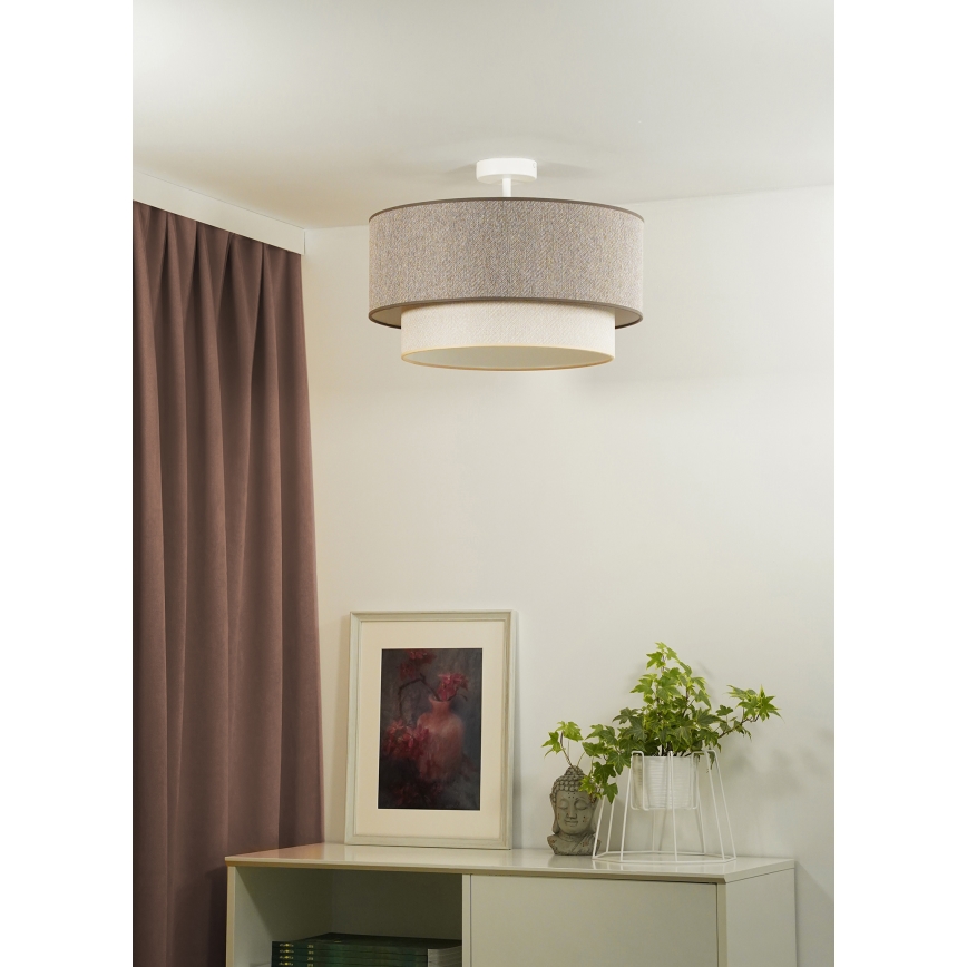 Duolla - Přisazený lustr BOHO ECO RECYCLING 1xE27/15W/230V pr. 45 cm hnědá/krémová