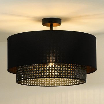 Duolla - Přisazený lustr BOHO RATTAN 1xE27/15W/230V pr. 45 cm černá