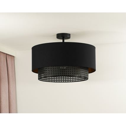 Duolla - Přisazený lustr BOHO RATTAN 1xE27/15W/230V pr. 45 cm černá