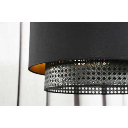 Duolla - Přisazený lustr BOHO RATTAN 1xE27/15W/230V pr. 45 cm černá