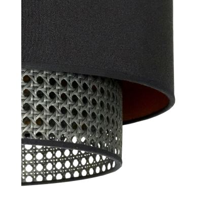 Duolla - Přisazený lustr BOHO RATTAN 1xE27/15W/230V pr. 45 cm černá