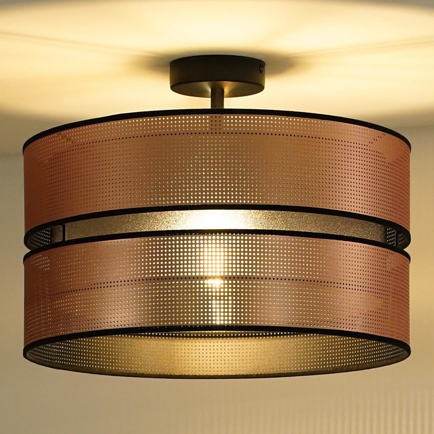 Duolla - Přisazený lustr COPPER SHINY 1xE27/15W/230V pr. 40 cm měděná/černá