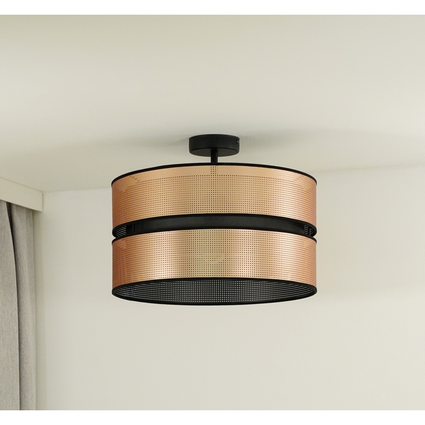 Duolla - Přisazený lustr COPPER SHINY 1xE27/15W/230V pr. 40 cm měděná/černá