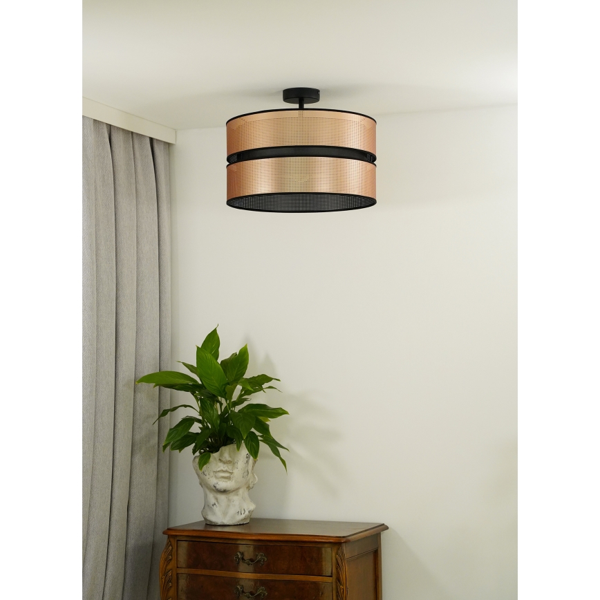 Duolla - Přisazený lustr COPPER SHINY 1xE27/15W/230V pr. 40 cm měděná/černá