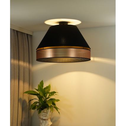 Duolla - Přisazený lustr COPPER SHINY 1xE27/15W/230V pr. 60 cm černá/měděná