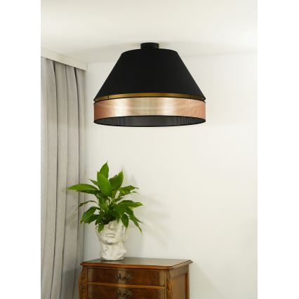 Duolla - Přisazený lustr COPPER SHINY 1xE27/15W/230V pr. 60 cm černá/měděná
