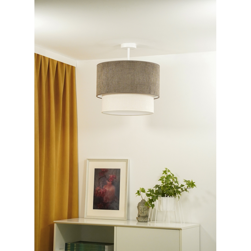 Duolla - Přisazený lustr CORDUROY 1xE27/15W/230V pr. 40 cm hnědá/krémová