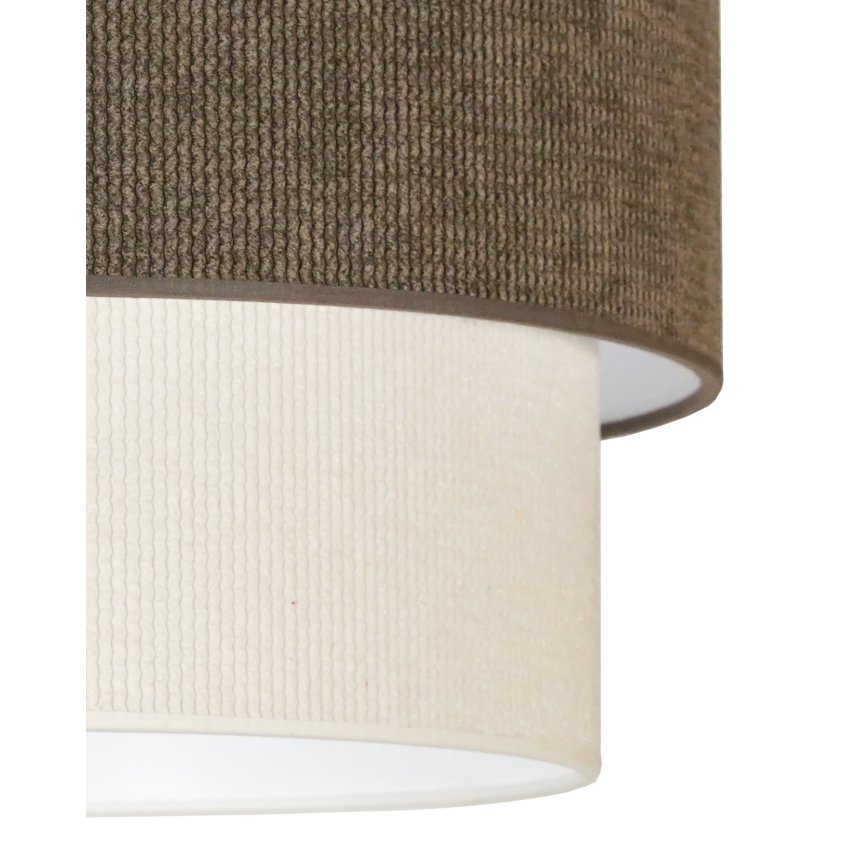Duolla - Přisazený lustr CORDUROY 1xE27/15W/230V pr. 40 cm hnědá/krémová