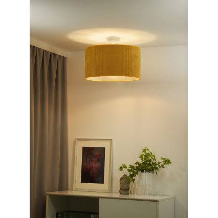 Duolla - Přisazený lustr CORDUROY 1xE27/15W/230V pr. 40 cm žlutá