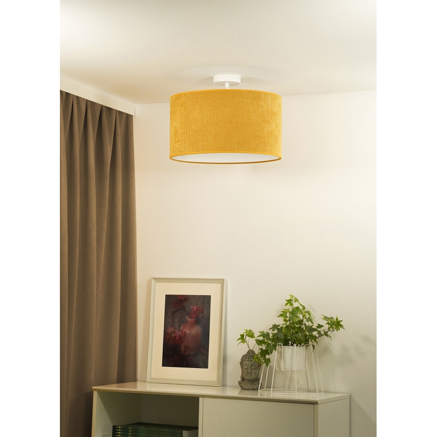 Duolla - Přisazený lustr CORDUROY 1xE27/15W/230V pr. 40 cm žlutá