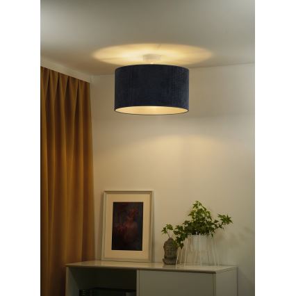 Duolla - Přisazený lustr CORDUROY 1xE27/15W/230V tmavě pr. 40 cm modrá
