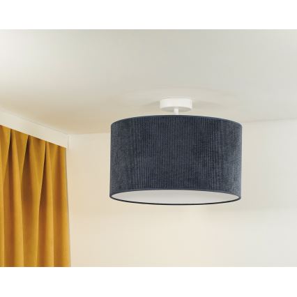 Duolla - Přisazený lustr CORDUROY 1xE27/15W/230V tmavě pr. 40 cm modrá