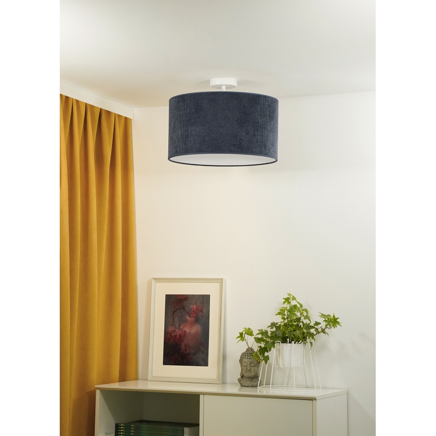 Duolla - Přisazený lustr CORDUROY 1xE27/15W/230V tmavě pr. 40 cm modrá