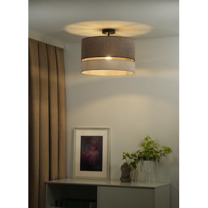 Duolla - Přisazený lustr DOUBLE 1xE27/15W/230V pr. 40 cm hnědá/šedá