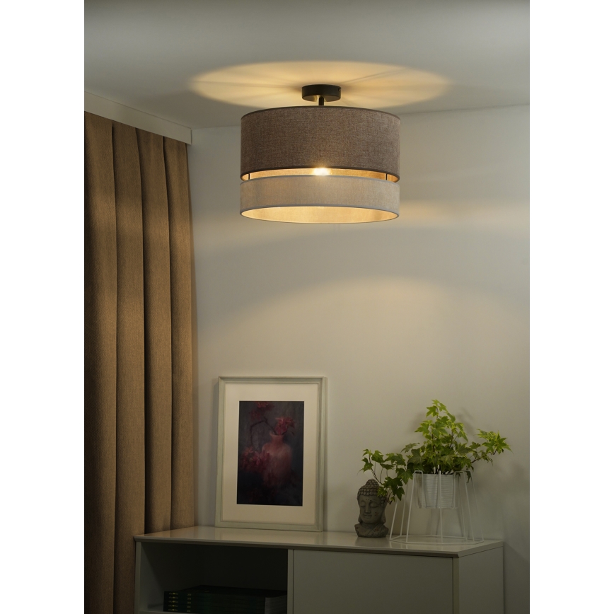 Duolla - Přisazený lustr DOUBLE 1xE27/15W/230V pr. 40 cm hnědá/šedá