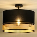 Duolla - Přisazený lustr DOUBLE RATTAN 1xE27/15W/230V pr. 40 cm černá/béžová