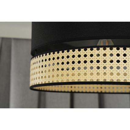 Duolla - Přisazený lustr DOUBLE RATTAN 1xE27/15W/230V pr. 40 cm černá/béžová