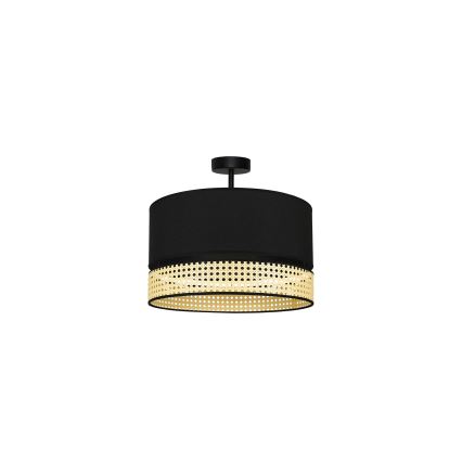 Duolla - Přisazený lustr DOUBLE RATTAN 1xE27/15W/230V pr. 40 cm černá/béžová