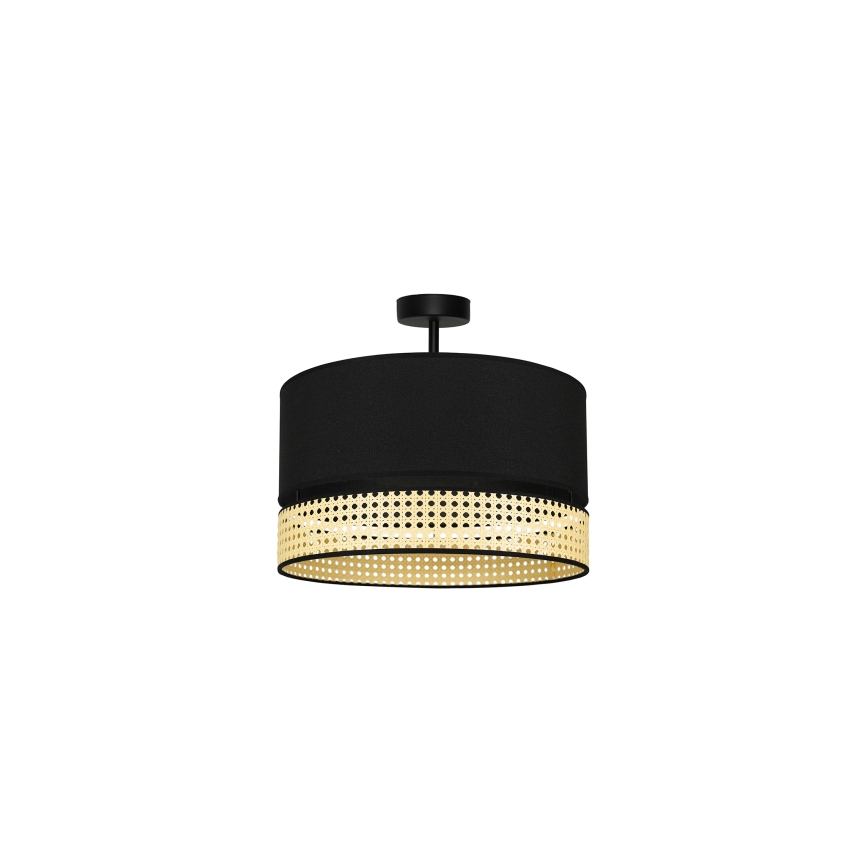 Duolla - Přisazený lustr DOUBLE RATTAN 1xE27/15W/230V pr. 40 cm černá/béžová