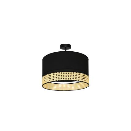 Duolla - Přisazený lustr DOUBLE RATTAN 1xE27/15W/230V pr. 40 cm černá/béžová