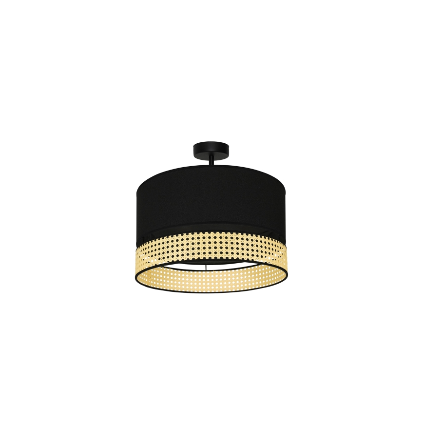 Duolla - Přisazený lustr DOUBLE RATTAN 1xE27/15W/230V pr. 40 cm černá/béžová