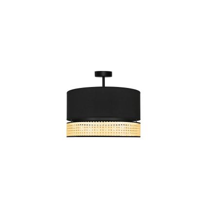 Duolla - Přisazený lustr DOUBLE RATTAN 1xE27/15W/230V pr. 40 cm černá/béžová