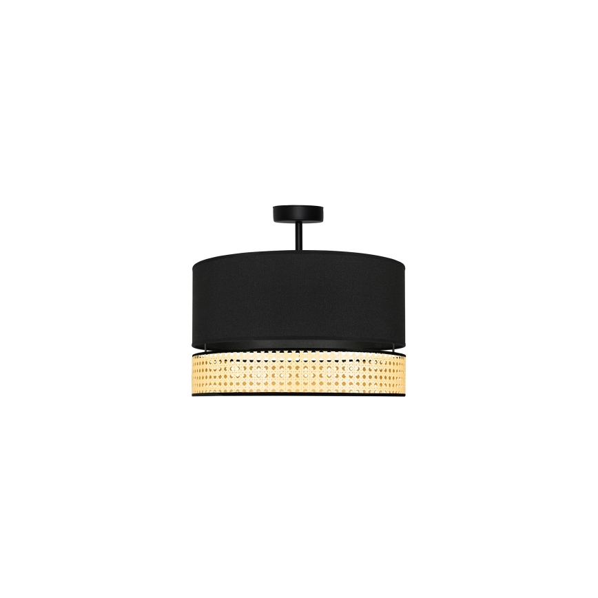 Duolla - Přisazený lustr DOUBLE RATTAN 1xE27/15W/230V pr. 40 cm černá/béžová