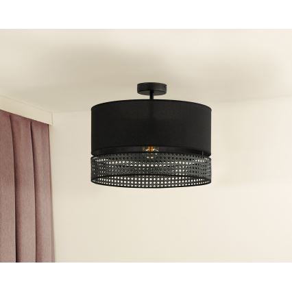 Duolla - Přisazený lustr DOUBLE RATTAN 1xE27/15W/230V pr. 40 cm černá