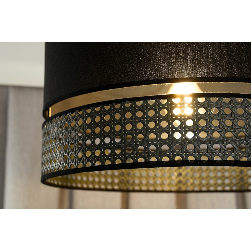 Duolla - Přisazený lustr DOUBLE RATTAN 1xE27/15W/230V pr. 40 cm černá