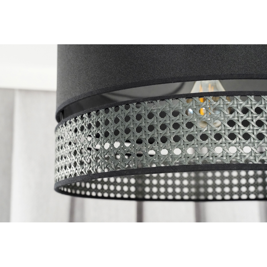 Duolla - Přisazený lustr DOUBLE RATTAN 1xE27/15W/230V pr. 40 cm černá