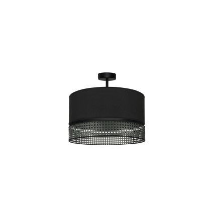 Duolla - Přisazený lustr DOUBLE RATTAN 1xE27/15W/230V pr. 40 cm černá