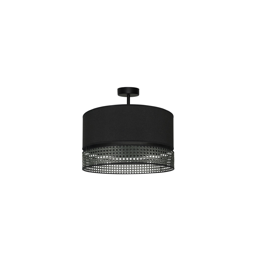 Duolla - Přisazený lustr DOUBLE RATTAN 1xE27/15W/230V pr. 40 cm černá