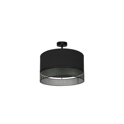 Duolla - Přisazený lustr DOUBLE RATTAN 1xE27/15W/230V pr. 40 cm černá