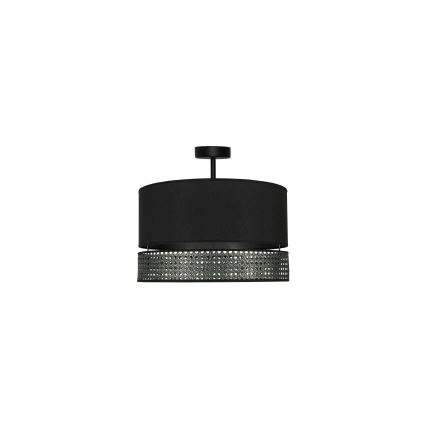 Duolla - Přisazený lustr DOUBLE RATTAN 1xE27/15W/230V pr. 40 cm černá
