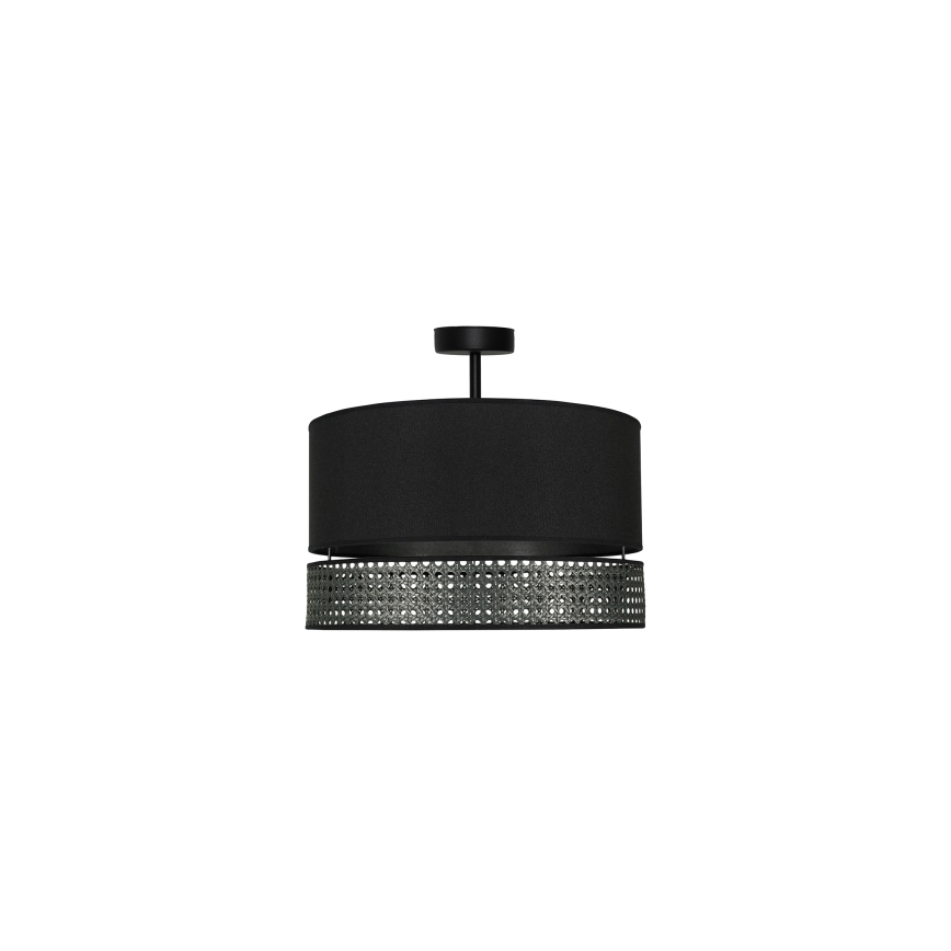 Duolla - Přisazený lustr DOUBLE RATTAN 1xE27/15W/230V pr. 40 cm černá
