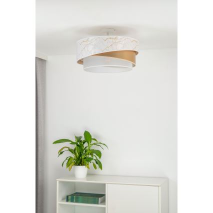 Duolla - Přisazený lustr KOBO 1xE27/15W/230V pr. 45 cm bílá/zlatá