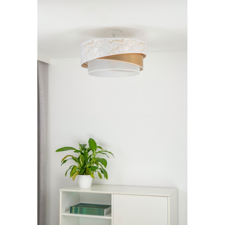 Duolla - Přisazený lustr KOBO 1xE27/15W/230V pr. 45 cm bílá/zlatá
